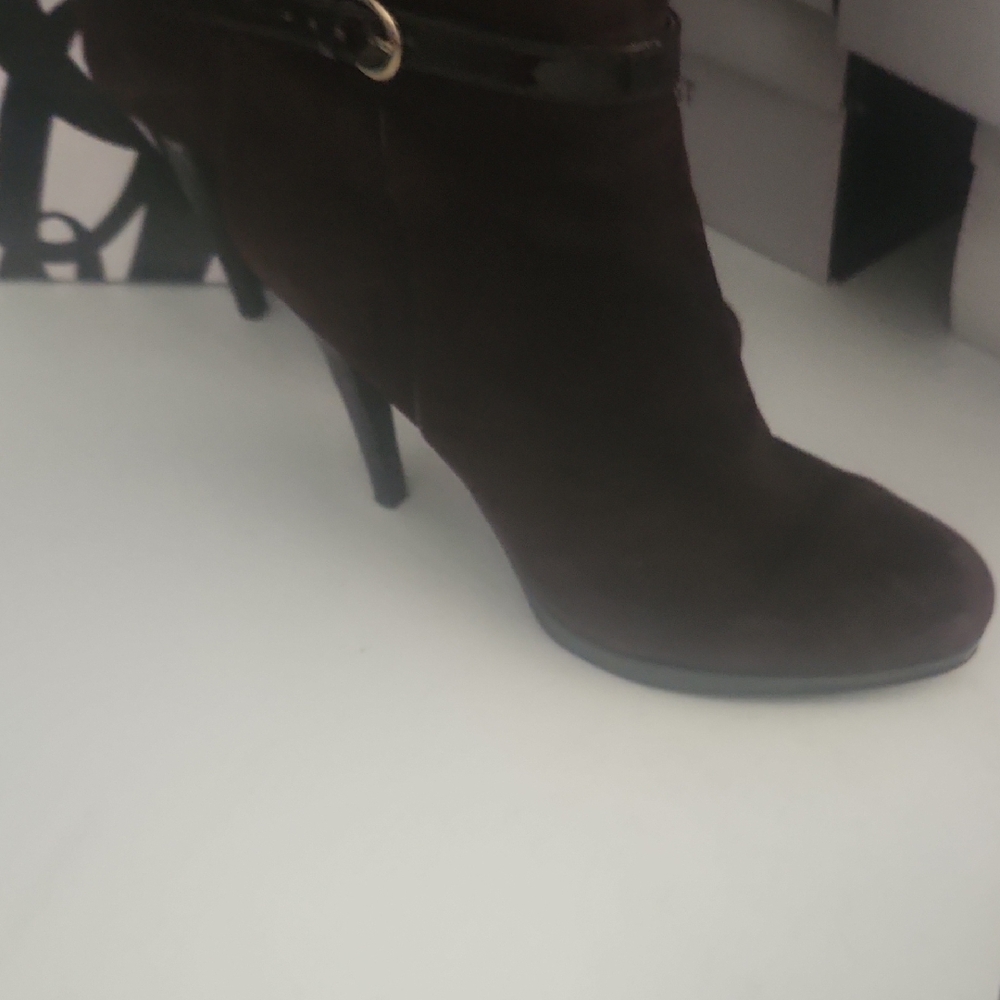 Nine West Women's Dark Brown Heeled Boots - Picture 2 of 8